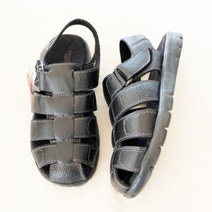 Sandals mens new size 10M man made materials black Dexter Comfort velcro closure
